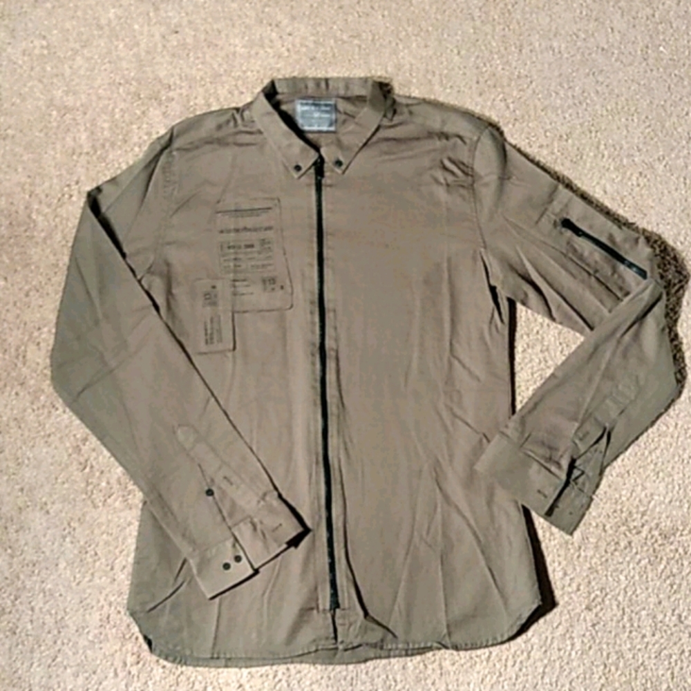 'Life is a Joke' Army Green Long Sleeve Zipup